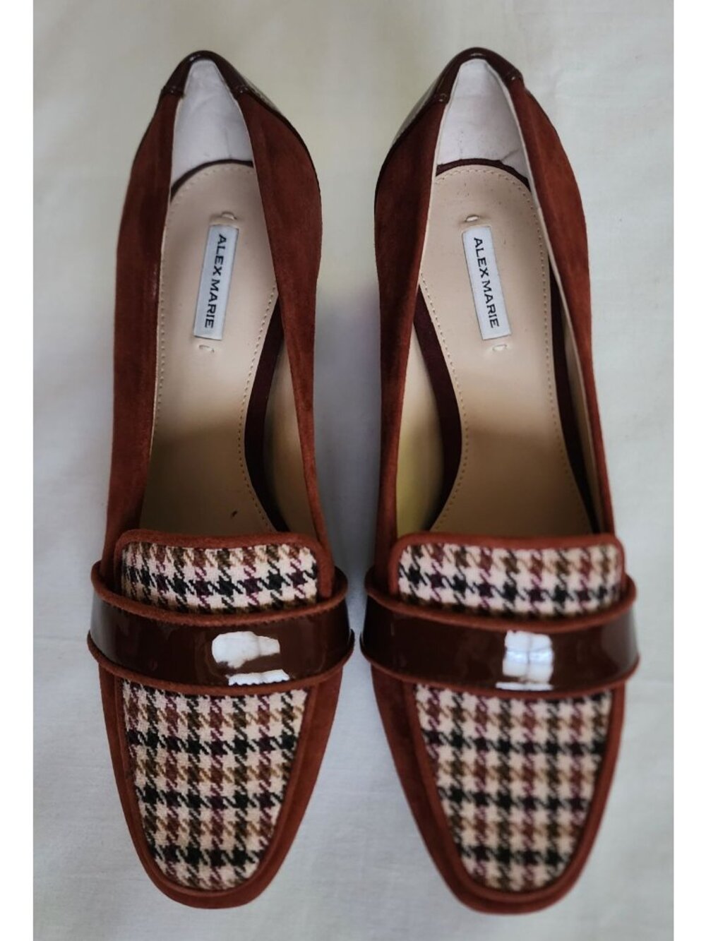 Alex Marie Women's Phaidia Suede Houndstooth Block Heel Loafer Pumps Size 8.5M - Picture 3 of 16